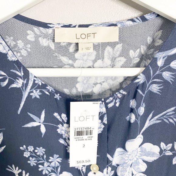 SOLD Loft Floral Ruffle Button Front Dress - Picture 5 of 8